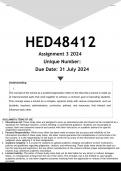 HED4812 Assignment 3 (ANSWERS) 2024 - DISTINCTION GUARANTEED