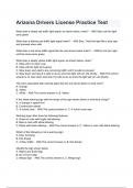 Arizona Drivers License Practice Test Questions and Answers 2024&lpar; A&plus; GRADED 100&percnt; VERIFIED&rpar;&period;