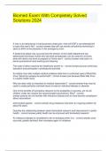 Biomed Exam With Completely Solved Solutions 2024