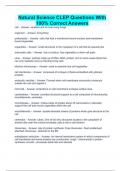 Natural Science CLEP Questions With 100&percnt; Correct Answers