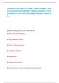 NURS 340 HEALTH ASSESSMENT FINAL EXAM ACTUAL QUESTIONS AND CORRECT VERIFIED ANSWERS&vert;100&percnt; GUARANTEED TO PASS CONCEPTS&vert;ALREADY GRADED A&plus;