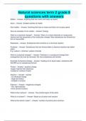 Natural sciences term 2 grade 8 questions with answers