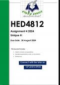 HED4812 Assignment 4 &lpar;QUALITY ANSWERS&rpar; 2024