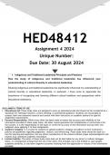 HED4812 Assignment 4 (ANSWERS) 2024 - DISTINCTION GUARANTEE