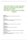 NRNP 6635 WEEK 11 FINAL EXAM TEST BANK 200&plus; QUESTIONS AND VERIFIED ANSWERS 2023 &sol;NRNP 6635 WEEK 11 FINAL EXAM TEST BANK &ndash; RATED A