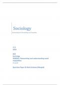 Sociology Researching and understanding social inequalities OCR 2023 GCE Sociology H580/02: Researching and understanding social inequalities A Level Question Paper & Mark Scheme (Merged)