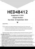  HED4812 Assignment 5 (ANSWERS) 2024 - DISTINCTION GUARANTEED