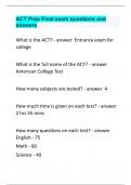 ACT Prep Final exam questions and answers