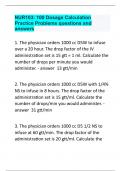 NUR103: 100 Dosage Calculation Practice Problems questions and answers