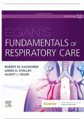 TESTBANK EGANs FUNDAMENTALS OF RESPIRATORY CARE 12TH EDITION ALL CHAPTERS COMPLETE,A+ GRADED AND 100% VERIFIED.