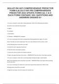 2024 ATI RN VATI COMPREHENSIVE PREDICTOR FORM A&comma;B&comma;C& D VATI RN COMPREHENSIVE PREDICTOR 2023 UPDATE FORM A&comma;B&comma; C & D EACH FORM CONTAINS 180&plus; QUESTIONS AND ANSWERS GRADED A&plus;