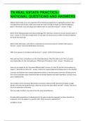 TN REAL ESTATE PRACTICE NATIONAL QUESTIONS AND ANSWERS&period;