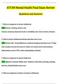 ATI RN Mental Health Final Exam Review Questions and Answers 2024 / 2025 | 100% Verified Answers