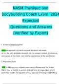 NASM Physique and Bodybuilding Coach Exam 2024 Expected Questions and Answers (Verified by Expert)