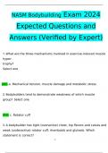  NASM Bodybuilding Exam 2024 Expected Questions and Answers (Verified by Expert)