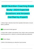NASM Nutrition Coaching Exam2024 Expected Questions and Answers (Verified by Expert)