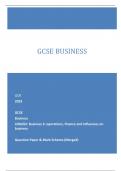 OCR 2023 GCSE Business J204/02: Business 2: operations, finance and influences on  business Question Paper & Mark Scheme (Merged)