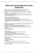 Abnormal Psychology ALL Exam  Questions