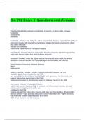 Bio 252 Exam 1 Questions and Answers 2024 / Graded A