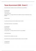 Texas Government 2306 - Exam 2 latest questions and answers all are correct 2024 graded A+