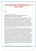 NR 506 DISCUSSION QUESTIONS Week 1 &ndash; 8 3rd term 2024&period;pdf