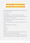 2024 firefighter test study guide CALFIRE 100% Correctly Solved
