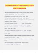 Cal Fire Practice Questions with 100% Correct Answers