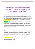 NGN ATI RN Mental Health Online Practice A | Correctly Answered and Graded A+ | Latest 2024 