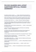 PHI 2010 QUIZZES 2024 LATEST QUESTIONS WITH ALL PASSED ANSWERS&excl;&excl;