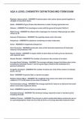 AQA A LEVEL CHEMISTRY DEFINITIONS MID-TERM EXAM 