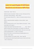 Learn to Lead Chapter 8 CAP Exam Questions and Answers 100% Pass