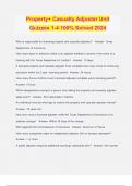 Property and casualty Adjuster Bundled Exams Questions and Answers 100&percnt; Verified and Updated &vert; Graded A
