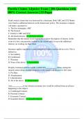 Florida Claims Adjuster Exam | 206 Questions with  100% Correct Answers | 33 Pages