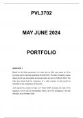 PVL3702 MAY JUNE 2024 EXAM PORTFOLIO 2024 - DUE 10 MAY 2024