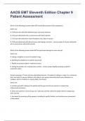 AAOS EMT Eleventh Edition Chapter 9 Patient Assessment Question and answers  already passed 