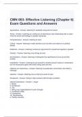 CMN 003 Effective Listening (Chapter 6) Exam Questions and Answers 2024