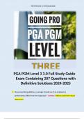 PGA PGM Level 3 3.0 Full Study Guide Exam Containing 207 Questions with Definitive Solutions 2024-2025