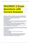 PACKRAT 2 Exam Questions with Correct Answers 