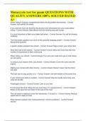Motorcycle test for guam QUESTIONS WITH QUALITY ANSWERS 100&percnt; SOLVED RATED A&plus;
