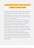 CHES EXAM STUDY GUIDE 2024 WITH COMPLETE SOLUTIONS