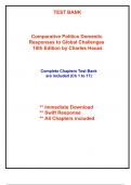 Test Bank for Comparative Politics Domestic Responses to Global Challenges, 10th Edition Hauss (All Chapters included)