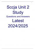 Sccja Unit 2  Study  Questions and Answers  Latest  2024/2025