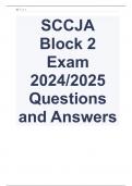 SCCJA  Block 2 Exam 2024/2025 Questions and Answers