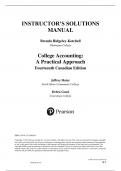 Solution Manual For College Accounting A Practical Approach 14th Canadian Edition By Jeffrey Slater, Debra Good | All Chapters | Newest Version 2024 A+