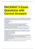 PACKRAT 5 Exam Questions with Correct Answers 