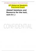 ATI Maternal Newborn Proctored Exam(Detail Solutions and Resource for the test, sure A+.)