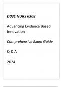 (WGU D031) NURS 6308 Advancing Evidence Based Innovation Comprehensive Exam Q & A 2024.