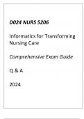 (WGU D029) NURS 5206 INFORMATICS FOR TRANSFORMING NURSING CARE COMPREHENSIVE EXAM