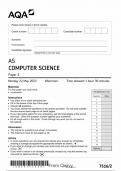 2023 AQA AS COMPUTER SCIENCE PAPER 2 QUESTION PAPER AND MARK SCHEME 75162 BUNDLE