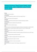 Natural Science Final Exam Study Guide QUESTIONS AND VERIFIED SOLUTIONS 2024&sol;2025